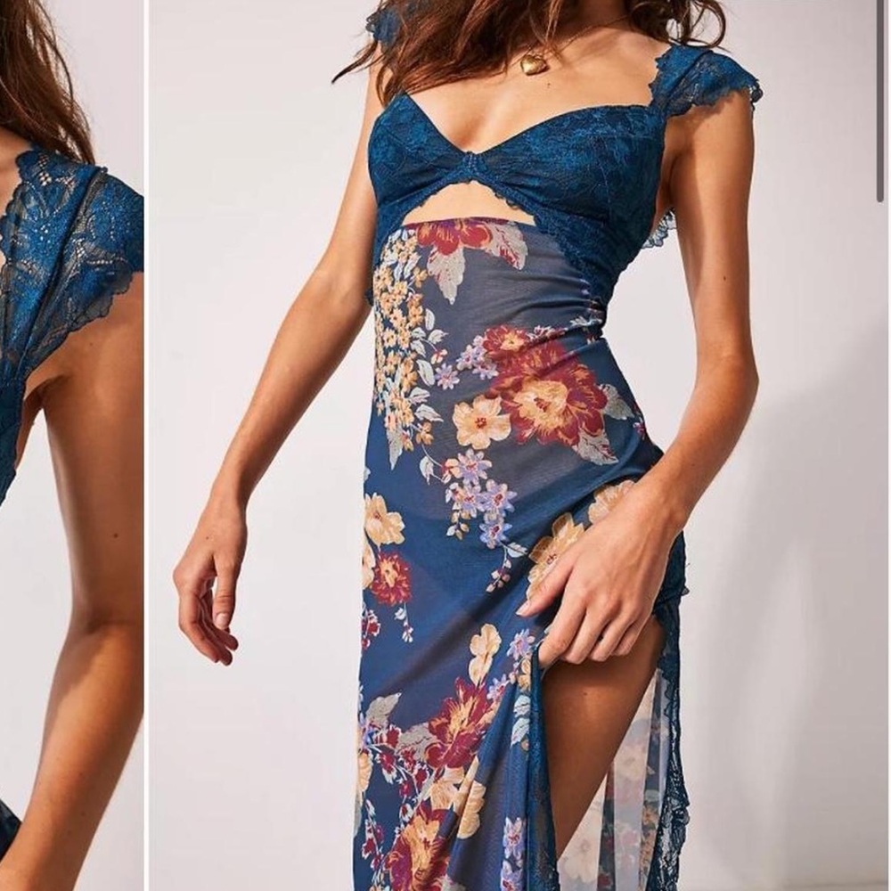 Free People Maxi Slip in Jade combo